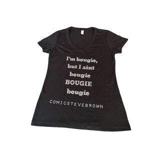 I am bougie, but I ain't bougie, Bougie rhinestones tee size Medium